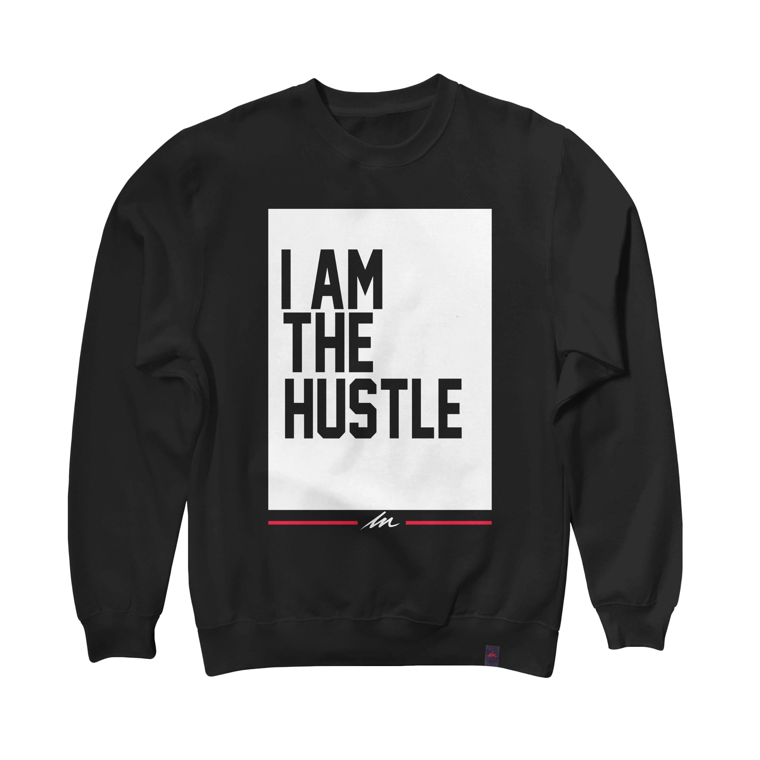 I Am The Hustle Flag Crewneck – Black