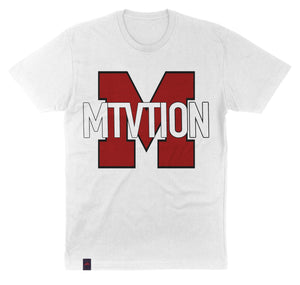 Red Collegiate M - White Shirt