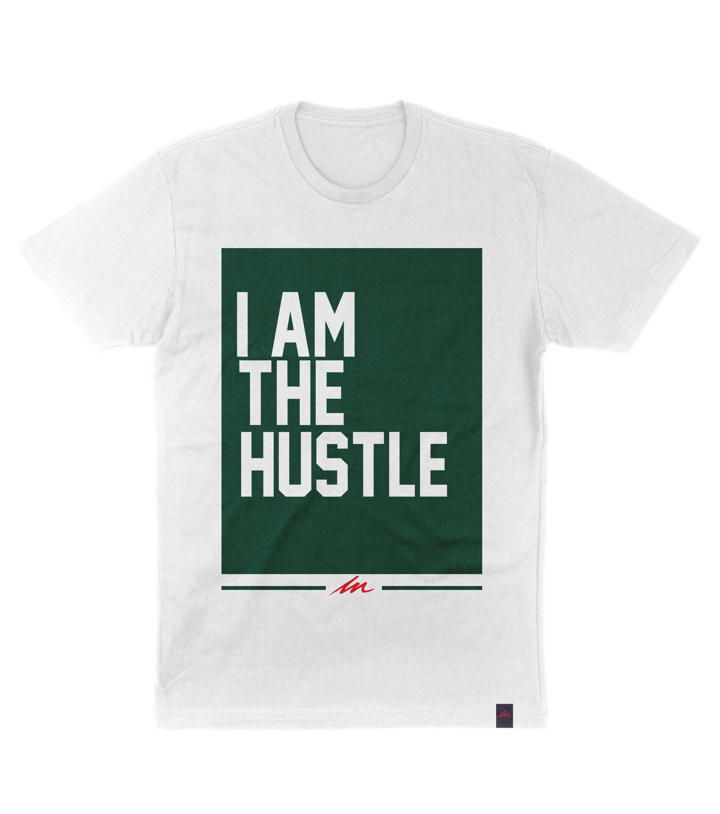 I Am The Hustle Flag Tee – Money Green/White