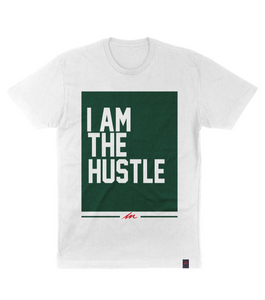 I Am The Hustle Flag Tee – Money Green/White