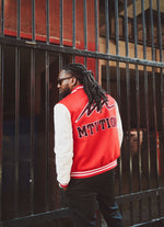 Load image into Gallery viewer, Signature M Letterman Jacket – Crimson
