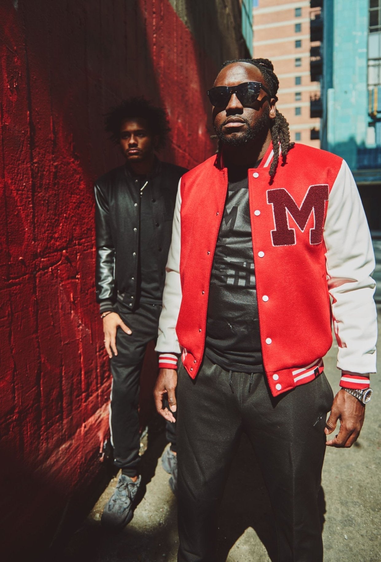 Signature M Letterman Jacket – Crimson
