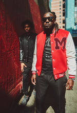 Load image into Gallery viewer, Signature M Letterman Jacket – Crimson
