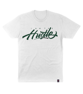I Am The Hustle Graffito Tee – Money Green/White