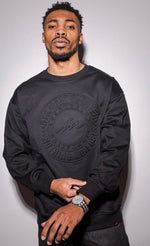 Load image into Gallery viewer, Straight Shooter Eclipse Embossed Sweatshirt - Black
