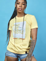 Load image into Gallery viewer, Ladies I Am The Hustle Flag Tee – Banana Cream
