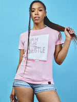 Load image into Gallery viewer, Ladies I Am The Hustle Flag - Light Pink Perfect Tee
