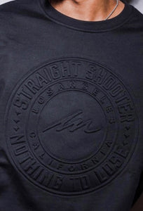 Straight Shooter Embossed Crewneck – Eclipse (Black)