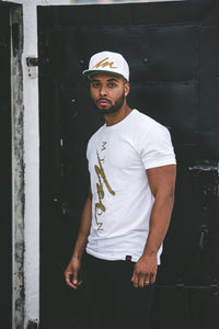 Goldmine MTVTION Sharp - White Shirt/Gold Foil-money_motivation_brand