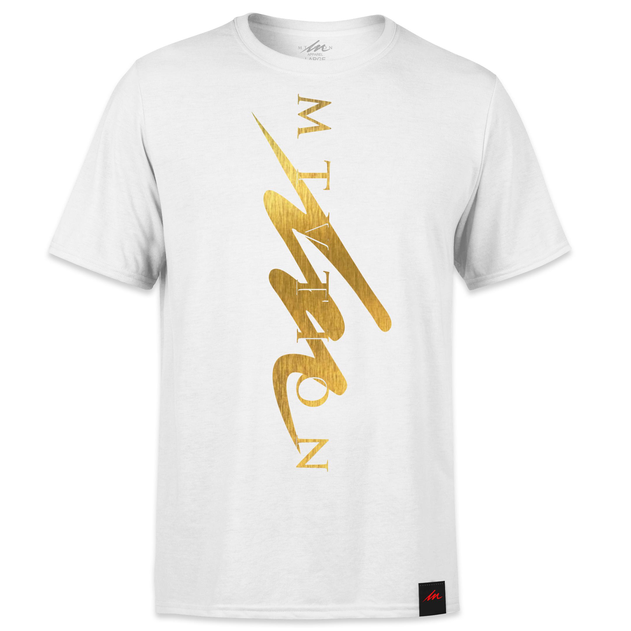 Goldmine MTVTION Sharp - White Shirt/Gold Foil-money_motivation_brand
