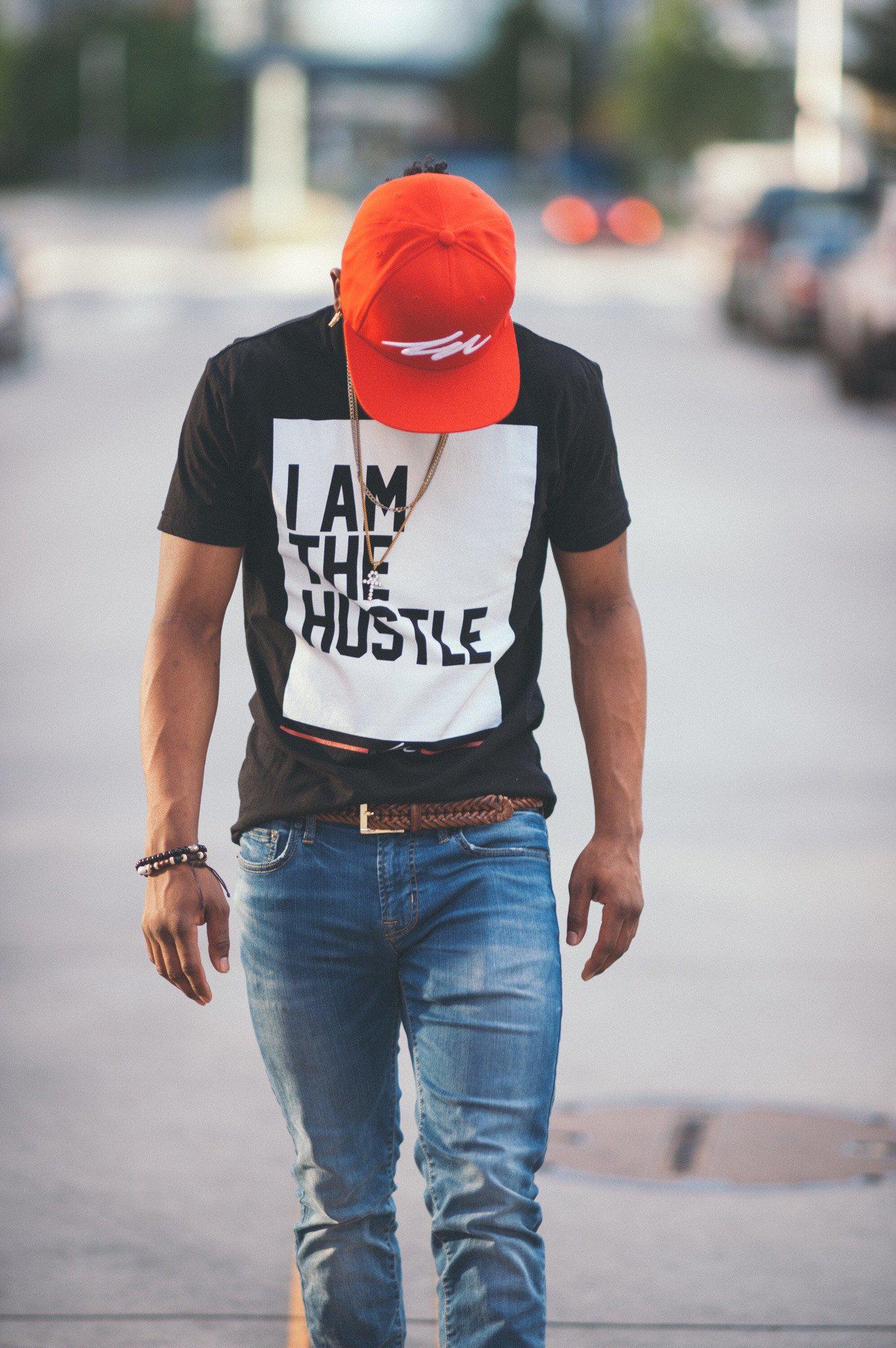 I Am The Hustle Flag - Black Shirt-money_motivation_brand