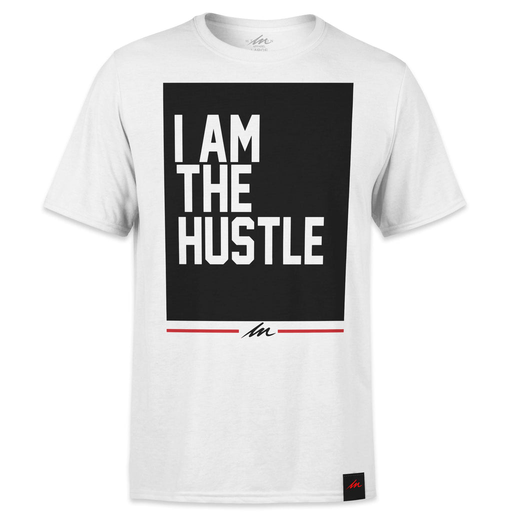 I Am The Hustle Flag - White Shirt-money_motivation_brand