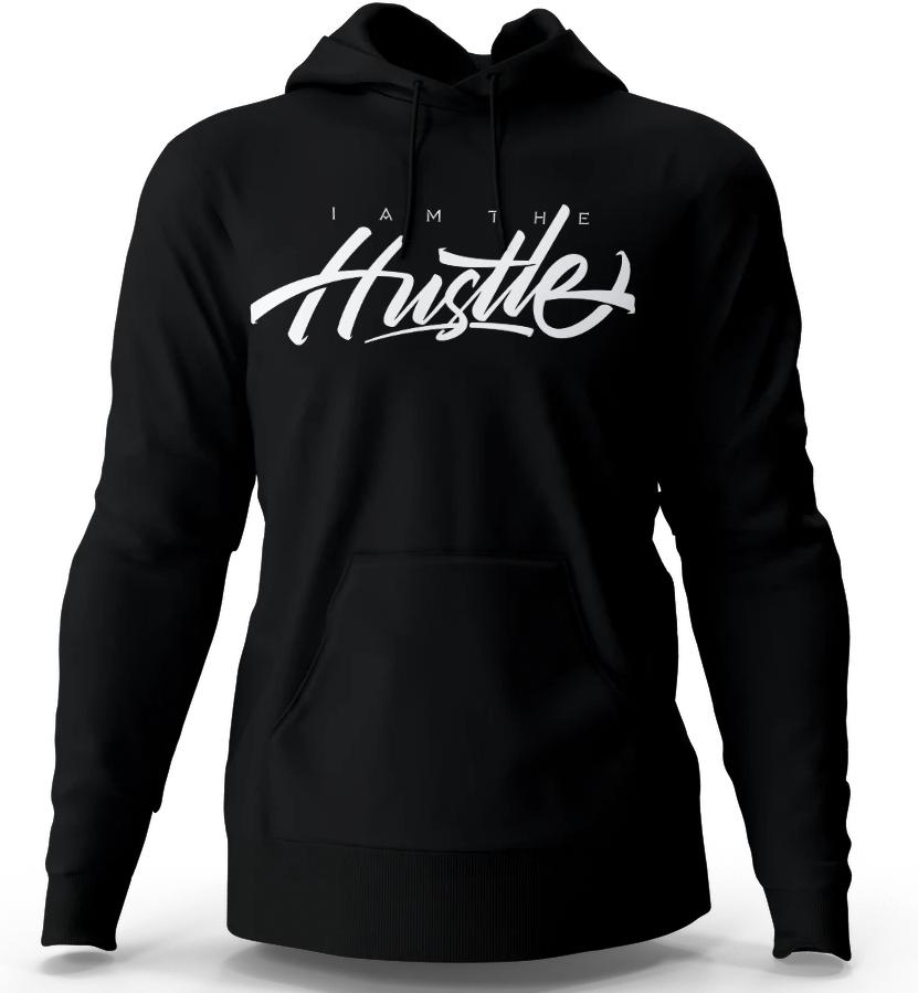 I Am The Hustle Graffito - Black Hoodie (Heavy Blend)-money_motivation_brand