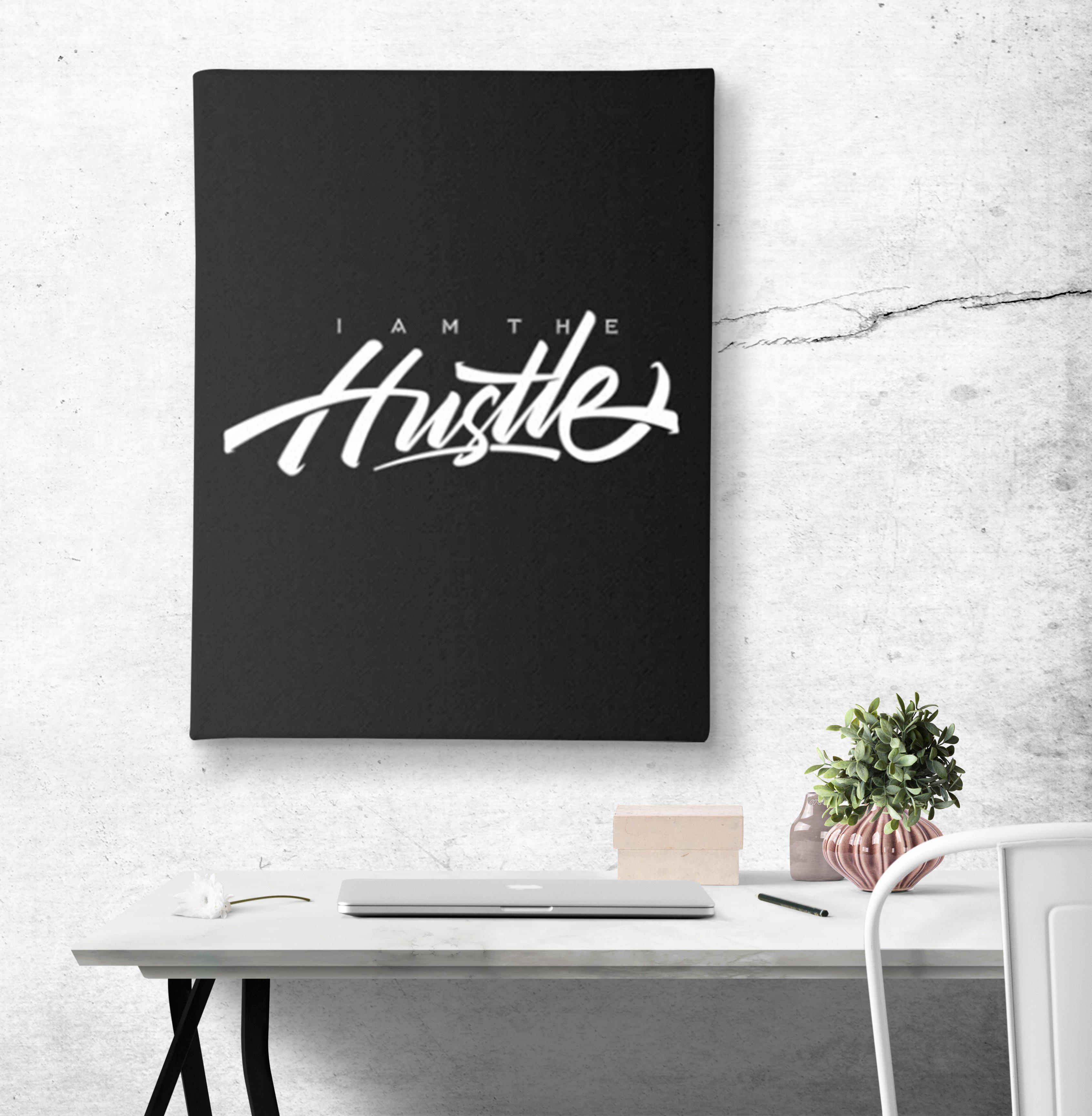 I Am The Hustle Graffito Canvas Print-money_motivation_brand