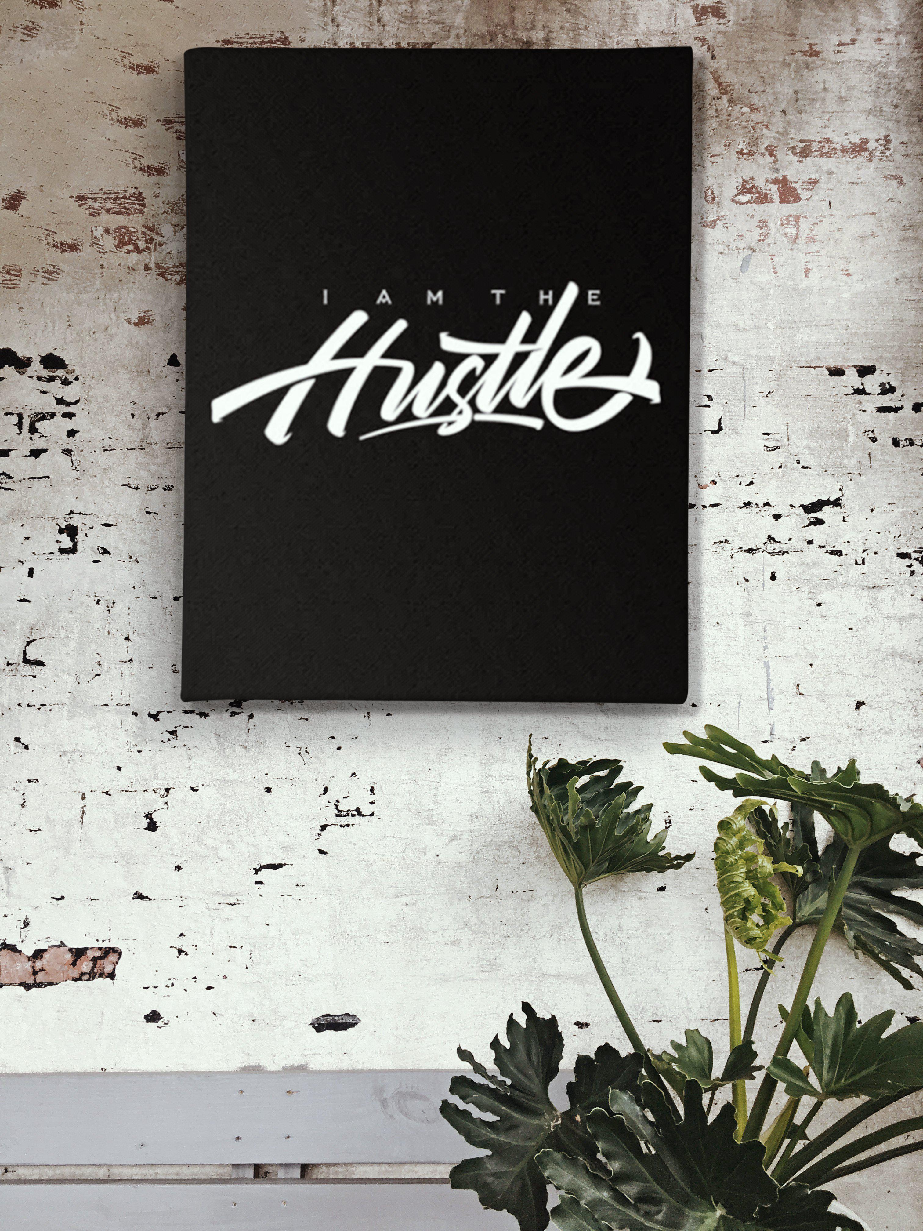 I Am The Hustle Graffito Canvas Print-money_motivation_brand