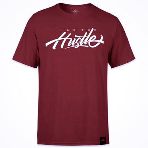 I Am The Hustle Graffito - Maroon Shirt-money_motivation_brand