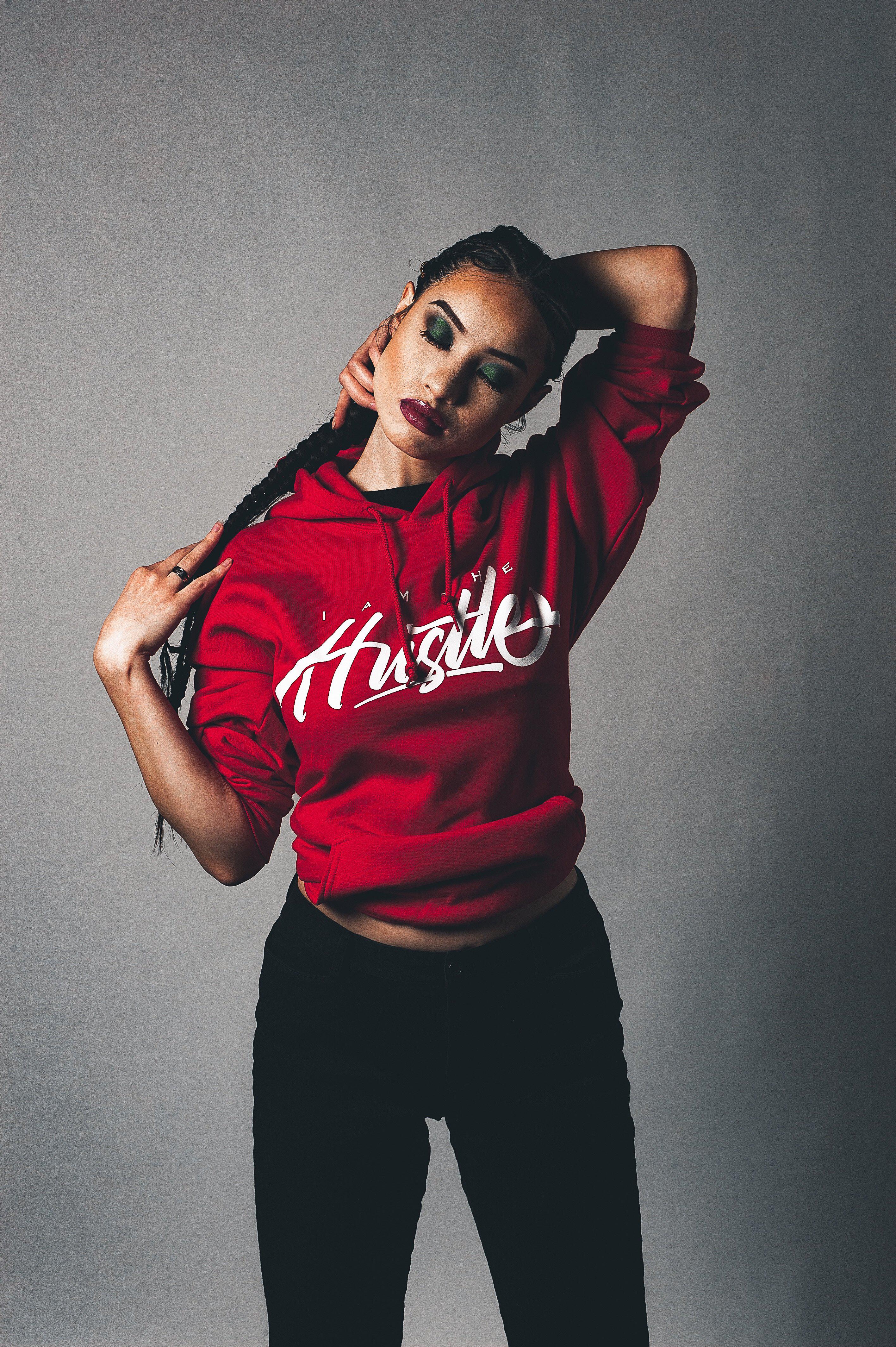 I Am The Hustle Graffito - Red Hoodie (Heavy Blend)-money_motivation_brand