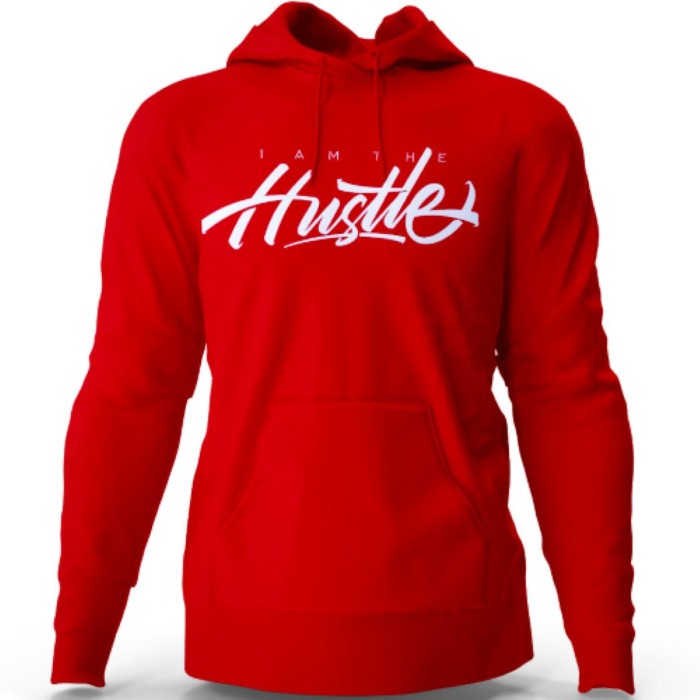 I Am The Hustle Graffito - Red Hoodie (Heavy Blend)-money_motivation_brand