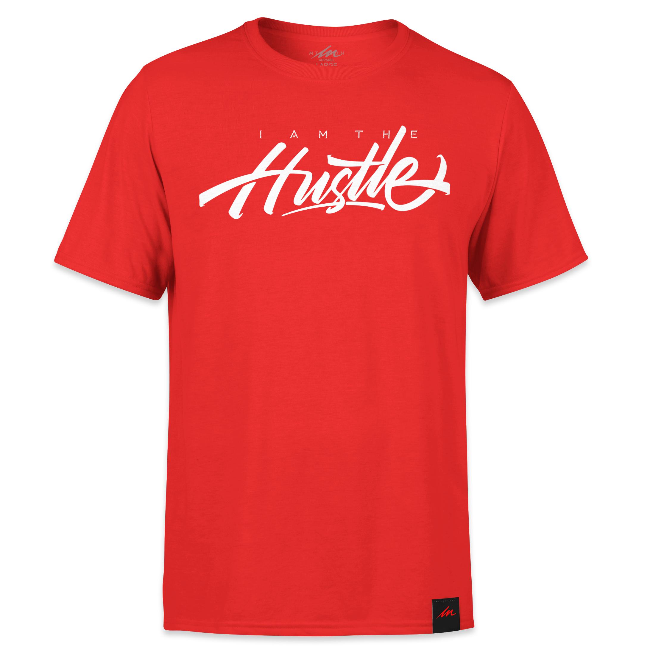 I Am The Hustle Graffito - Red Shirt-money_motivation_brand