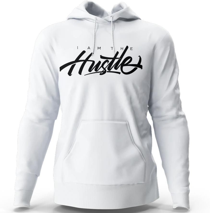 I Am The Hustle Graffito - White Hoodie (Heavy Blend)-money_motivation_brand