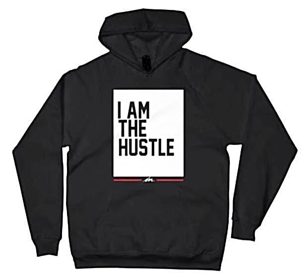 I Am The Hustle Flag Hoodie – Black (Year-Round Fleece)