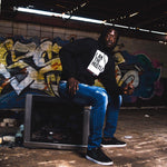Load image into Gallery viewer, I Am The Hustle Flag Hoodie – Black (Year-Round Fleece)
