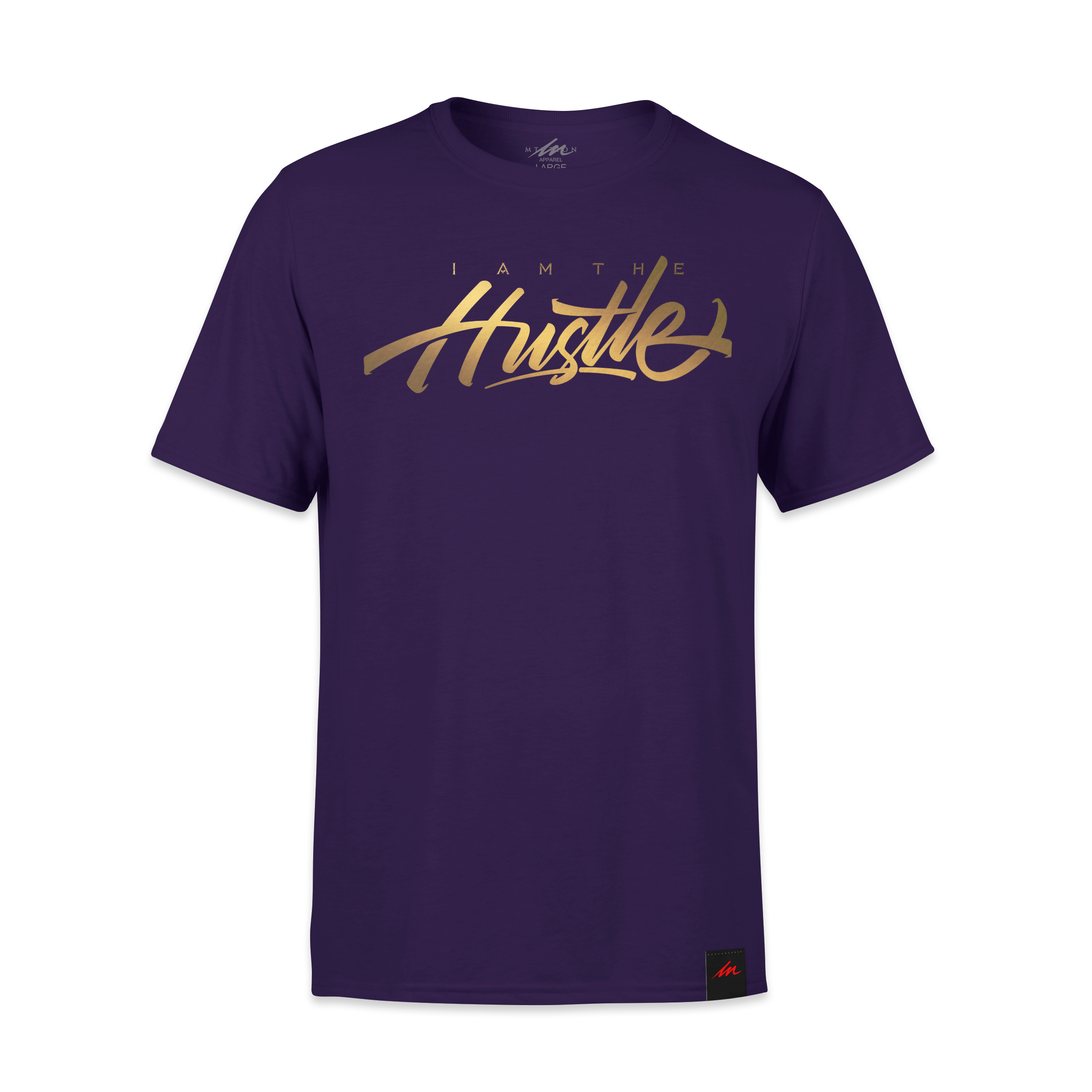 Purple shirt hotsell with gold writing