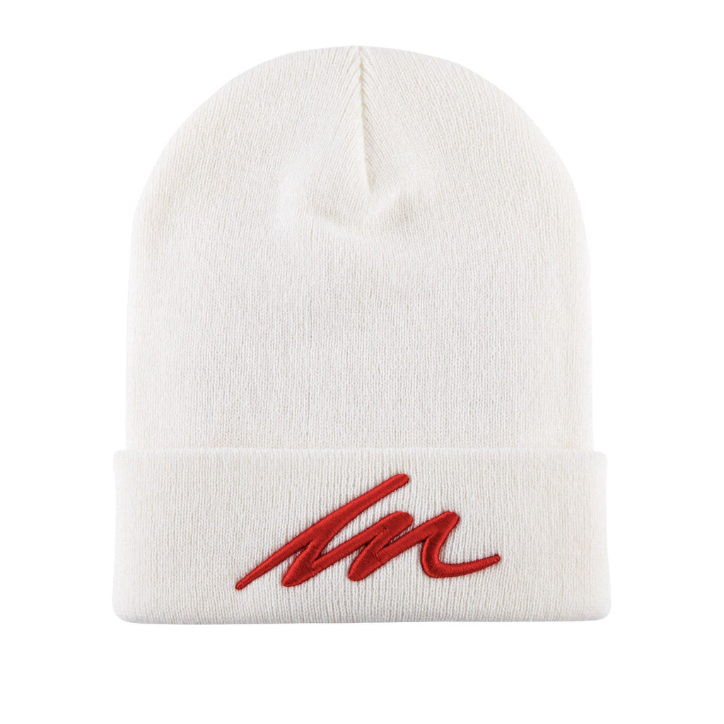 Inferno MM White Cuffed Beanie-money_motivation_brand