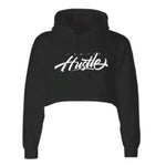 Load image into Gallery viewer, Ladies I Am The Hustle Graffito - Black Crop Hoodie-money_motivation_brand
