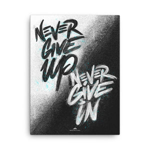 "Never Give Up. Never Give In." Canvas Print-money_motivation_brand