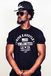 Risk x Hustle LA - Black Shirt-money_motivation_brand