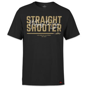 Straight Shooter Gold - Black Shirt-money_motivation_brand