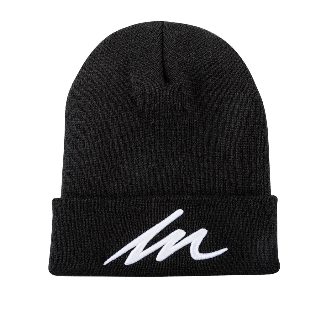 White Sand MM Black Cuffed Beanie-money_motivation_brand